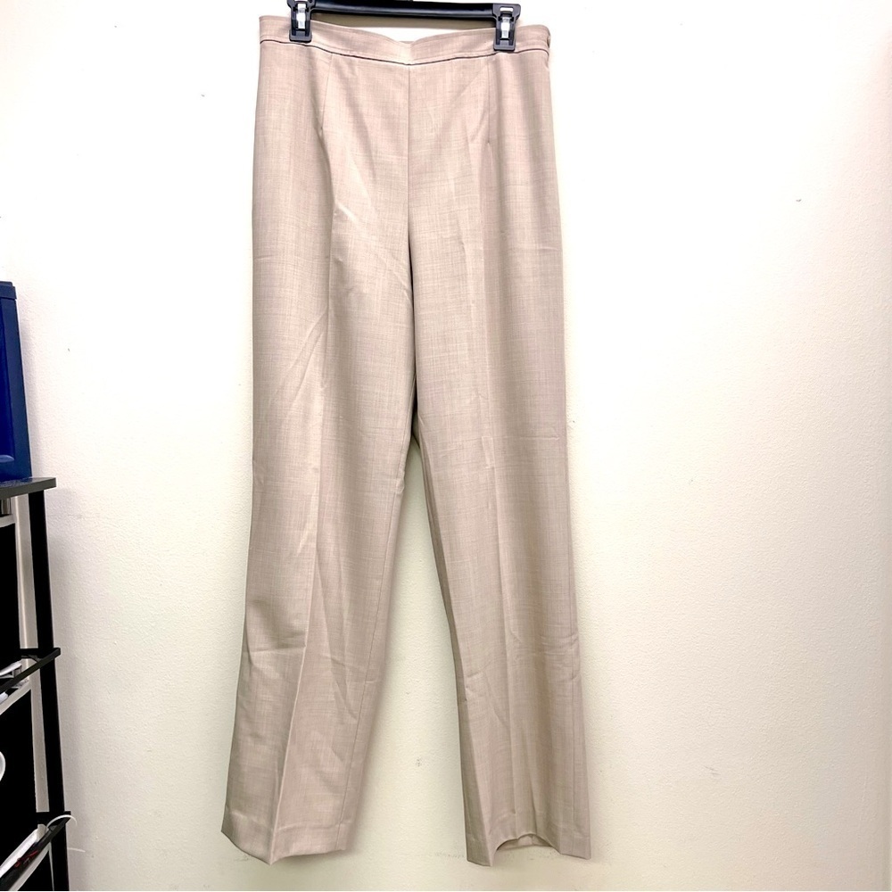 TALBOTS vintage Wool straight legs dress trousers in Tan women’s size 8 stretch